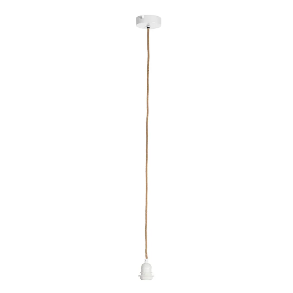 Cordon électrique en tissu naturel et blanc pour suspension 80cm
