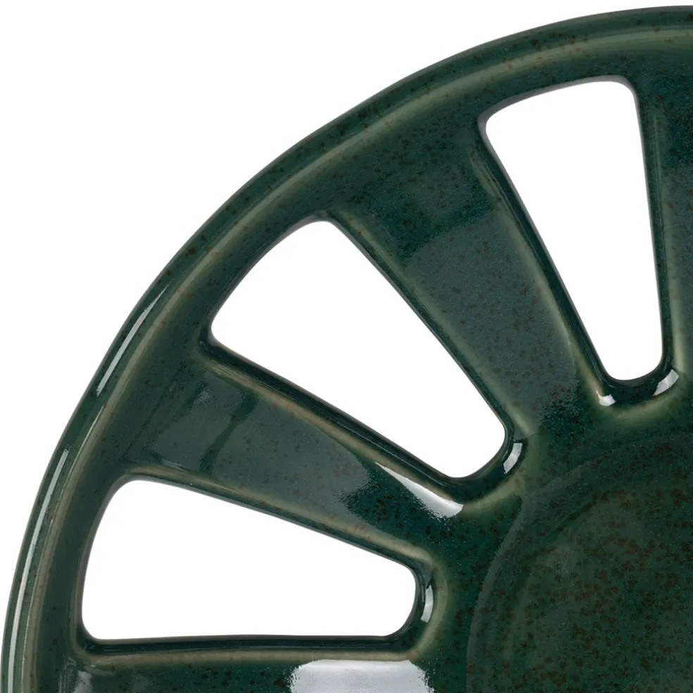 Coupe en grès émeraude moucheté d28cm - Organic