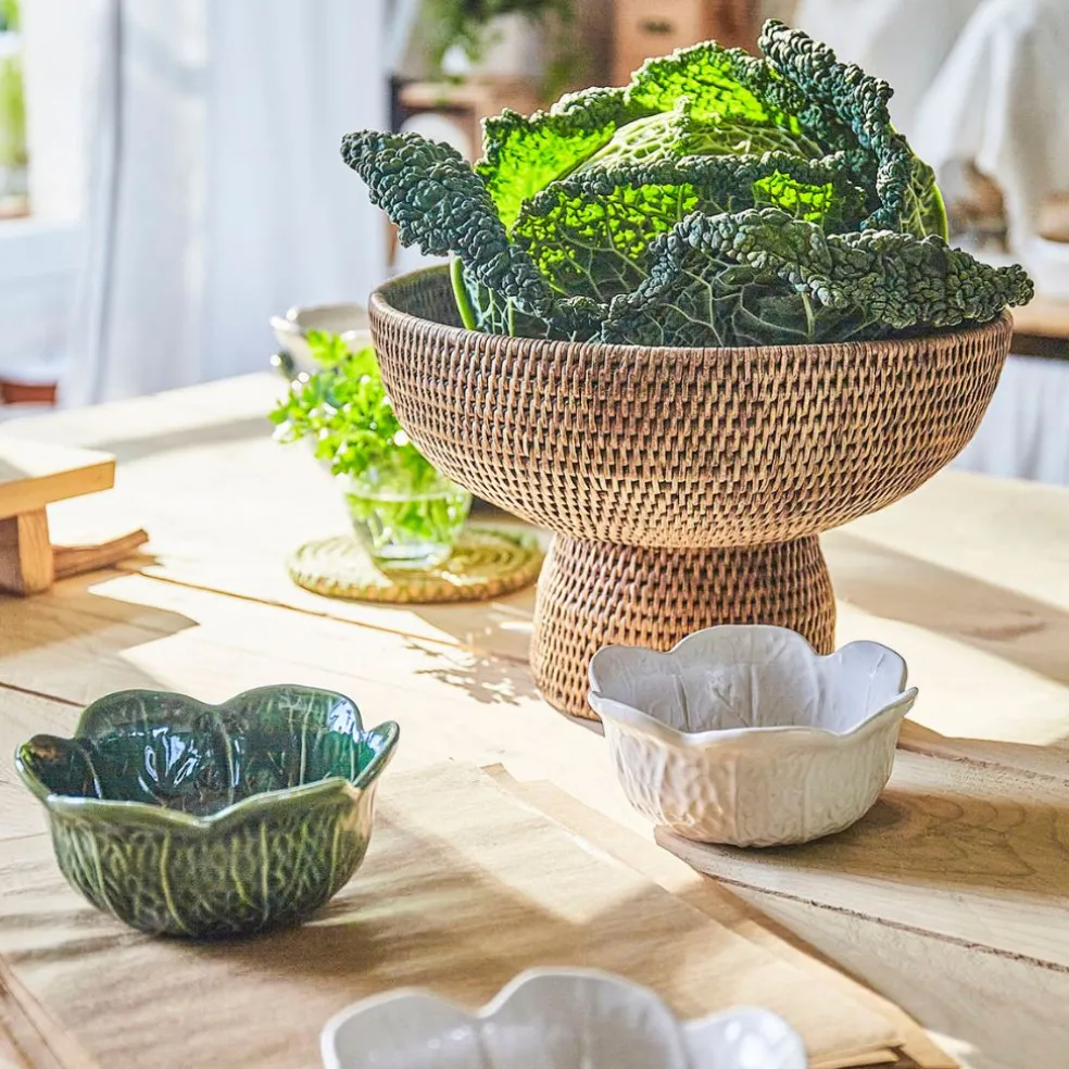 Coupelle chou blanc d15xh6.5cm gres