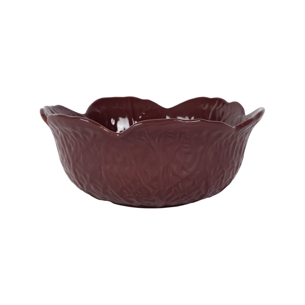 Coupelle chou en grès aubergine d15cm - Chou