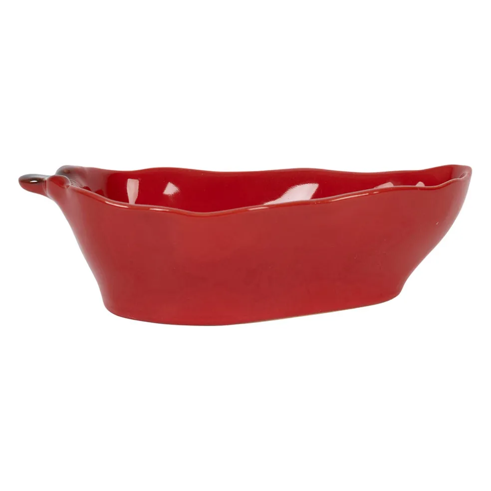 Coupelle en forme de piment en grès rouge 18x8.5cm