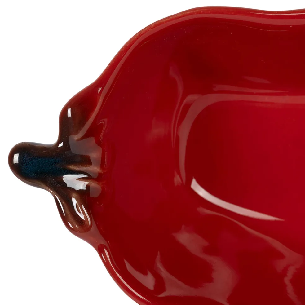 Coupelle en forme de piment en grès rouge 18x8.5cm