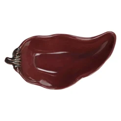 Coupelle piment en grès aubergine 18x8.5cm
