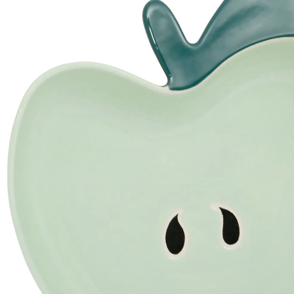 Coupelle pomme en grès vert 21x19cm - Les Fruits