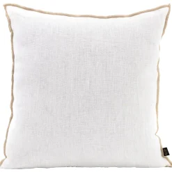 Coussin chennai blanc 45x45cm en lin lave