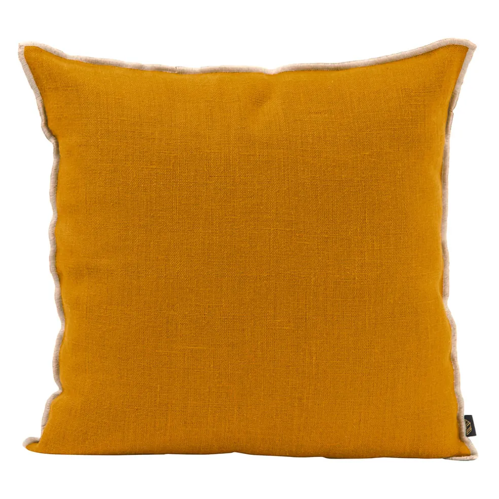 Coussin chennai chamoi 45x45cm en lin lave