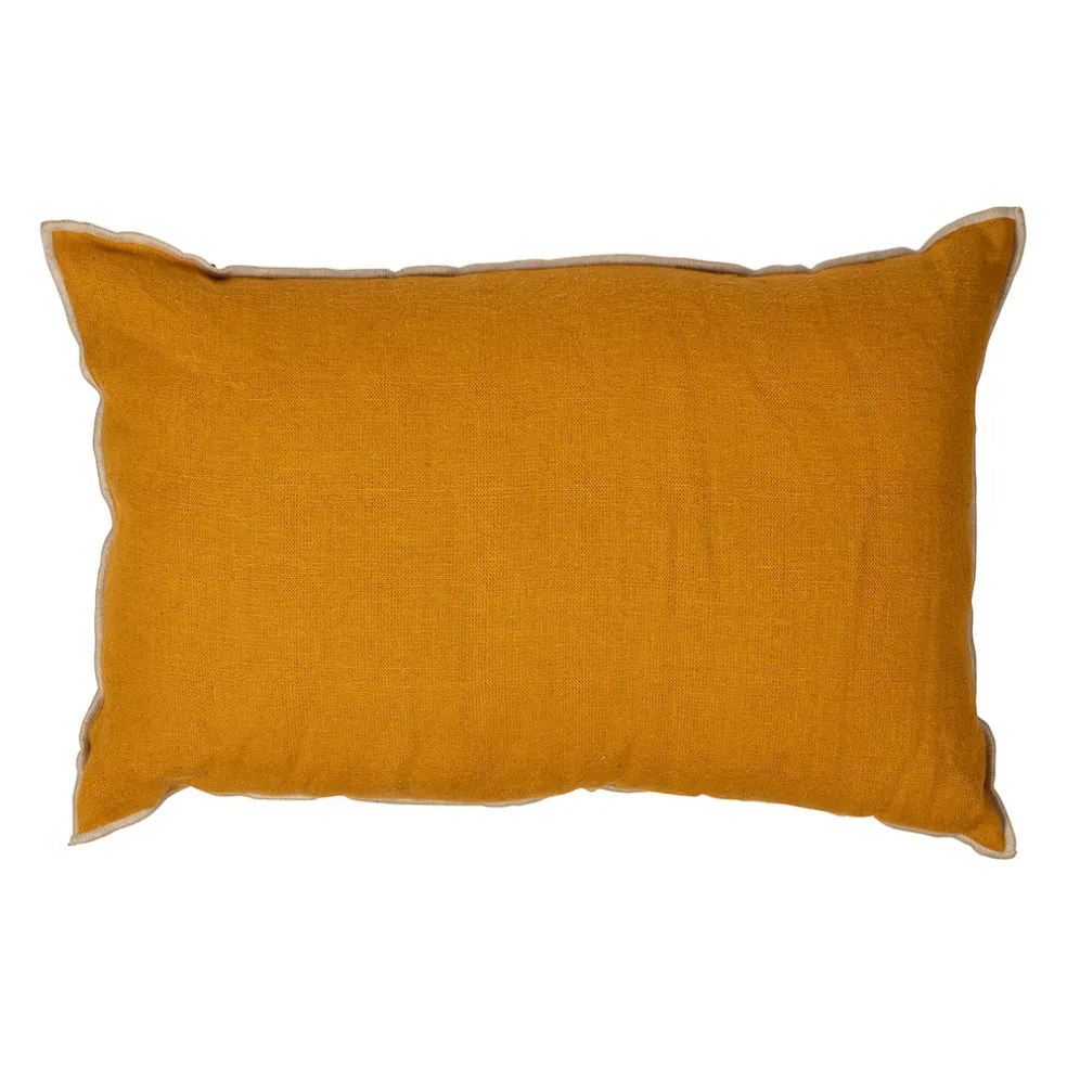 Coussin chennai chamoi 40x60cm en lin lave