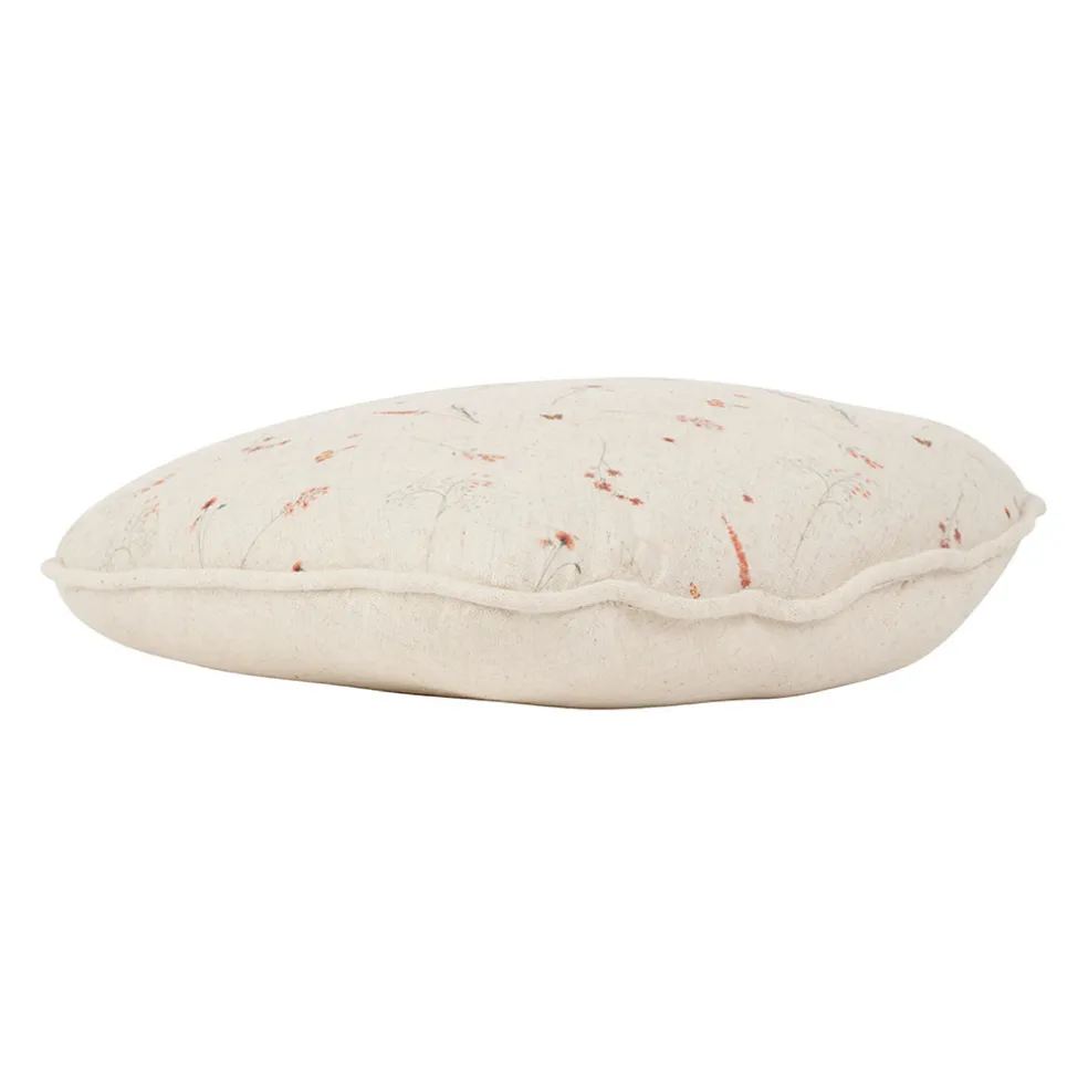 Coussin cœur en coton beige 40x35cm - Lucile