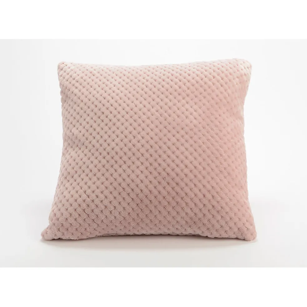 Coussin damier vieux rose 40x40cm