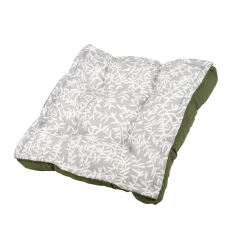 Coussin de sol en coton vert 50x50cm - Cueillette