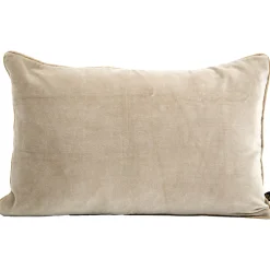Coussin delhi craie 40x60cm en velour