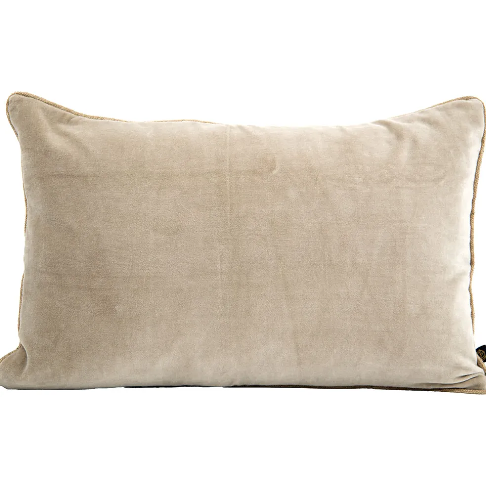 Coussin delhi craie 40x60cm en velour