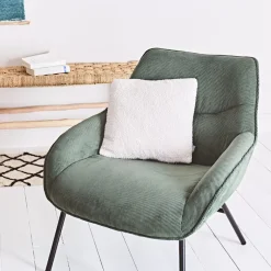 Coussin doudou bouclé crème 40x40cm - décorera