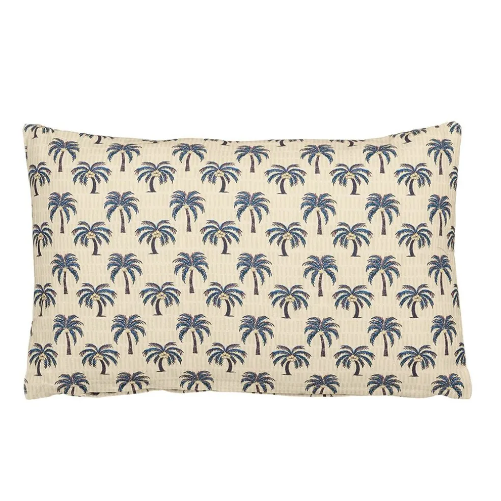 Coussin en coton blanc cassé 55x35cm - Palme