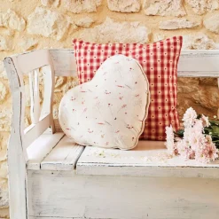 Coussin en coton vichy rouge 45x45cm - Campagne