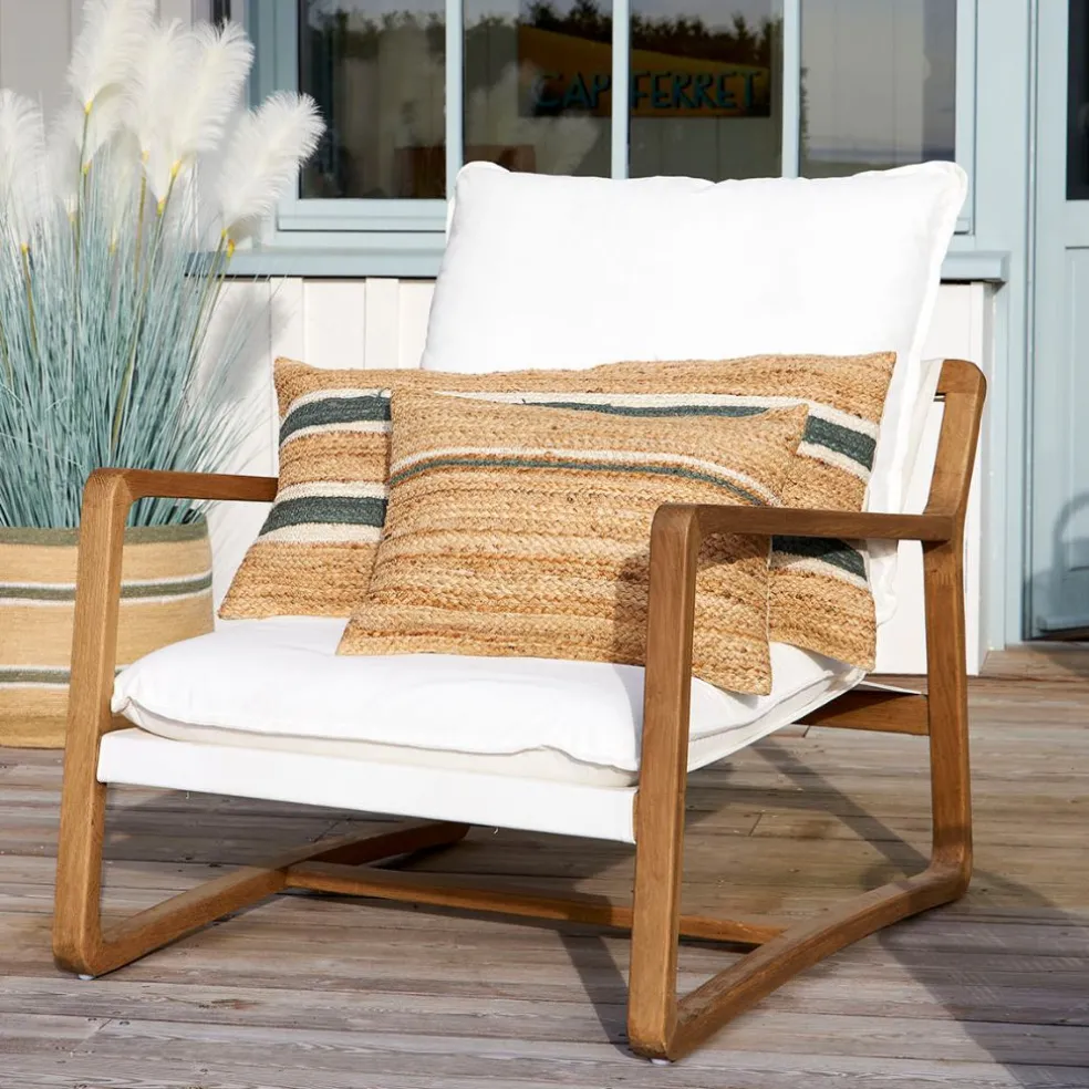 Coussin en jute sauge 50x38cm - Sumatra