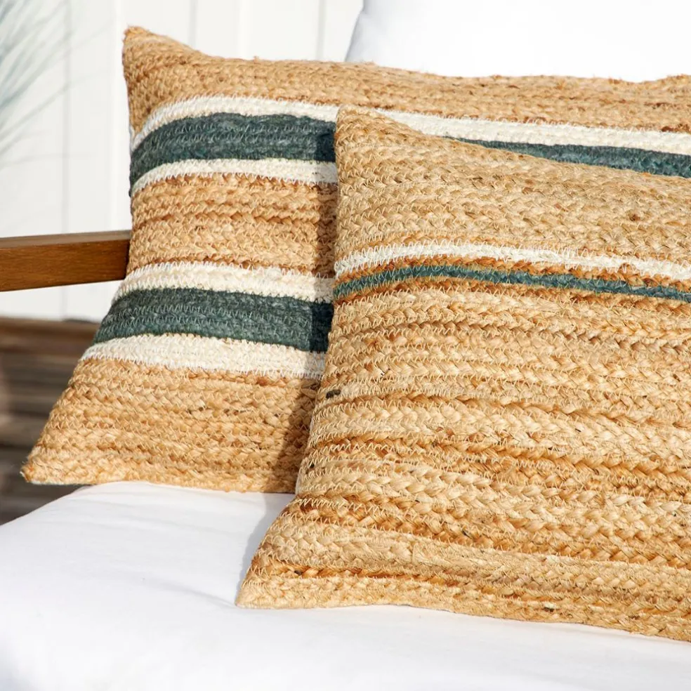 Coussin en jute sauge 50x38cm - Sumatra