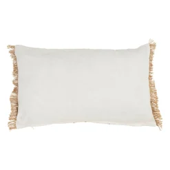 Coussin en lin beige et blanc 30x50cm - Louise
