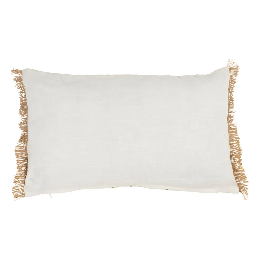 Coussin en lin beige et blanc 30x50cm - Louise