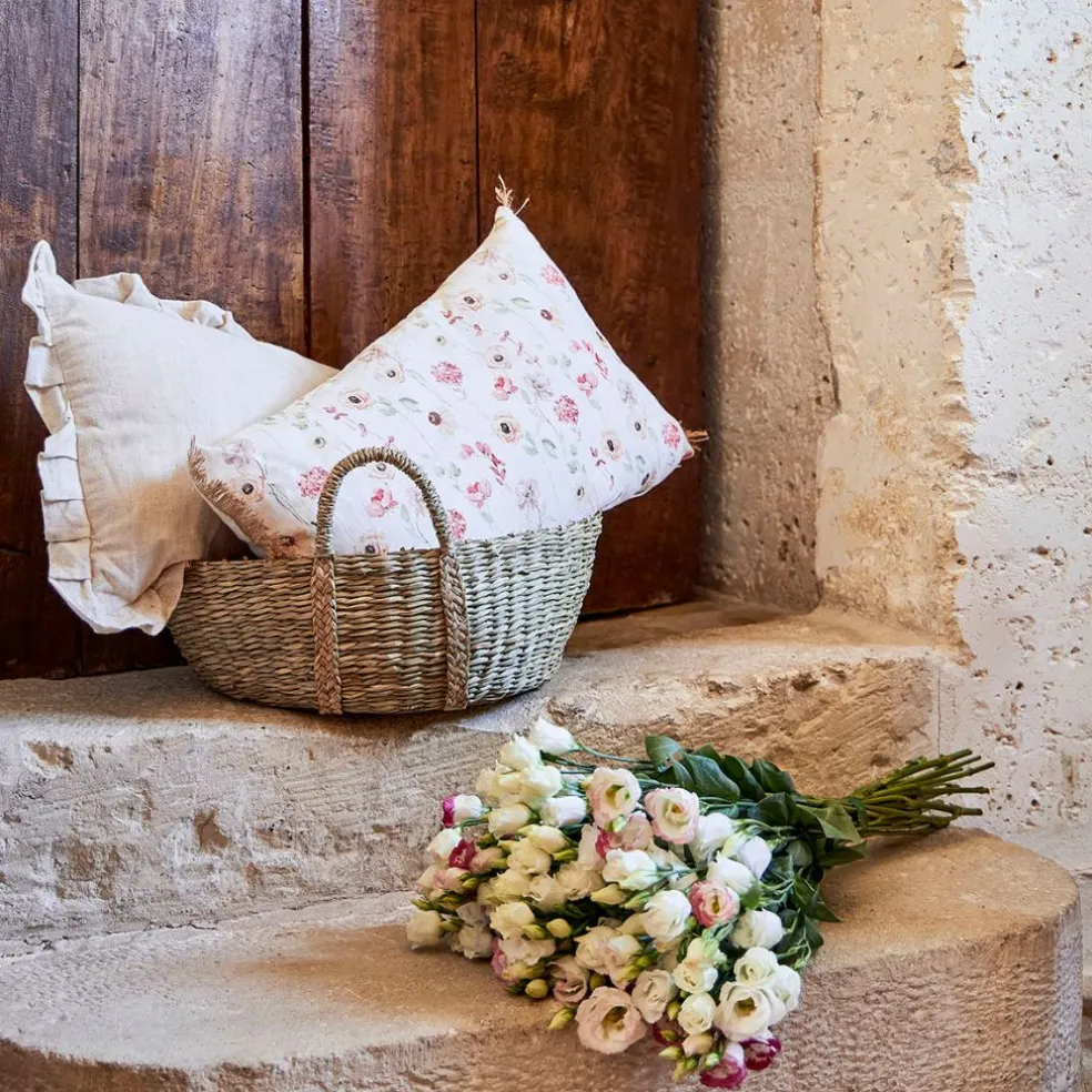 Coussin en lin fleur des champs 50x30cm - Louise