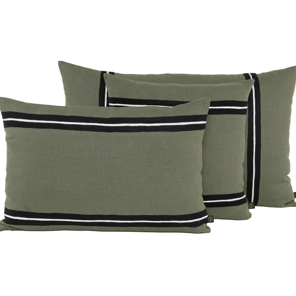 Coussin en lin kaki 40x60cm - Skagen