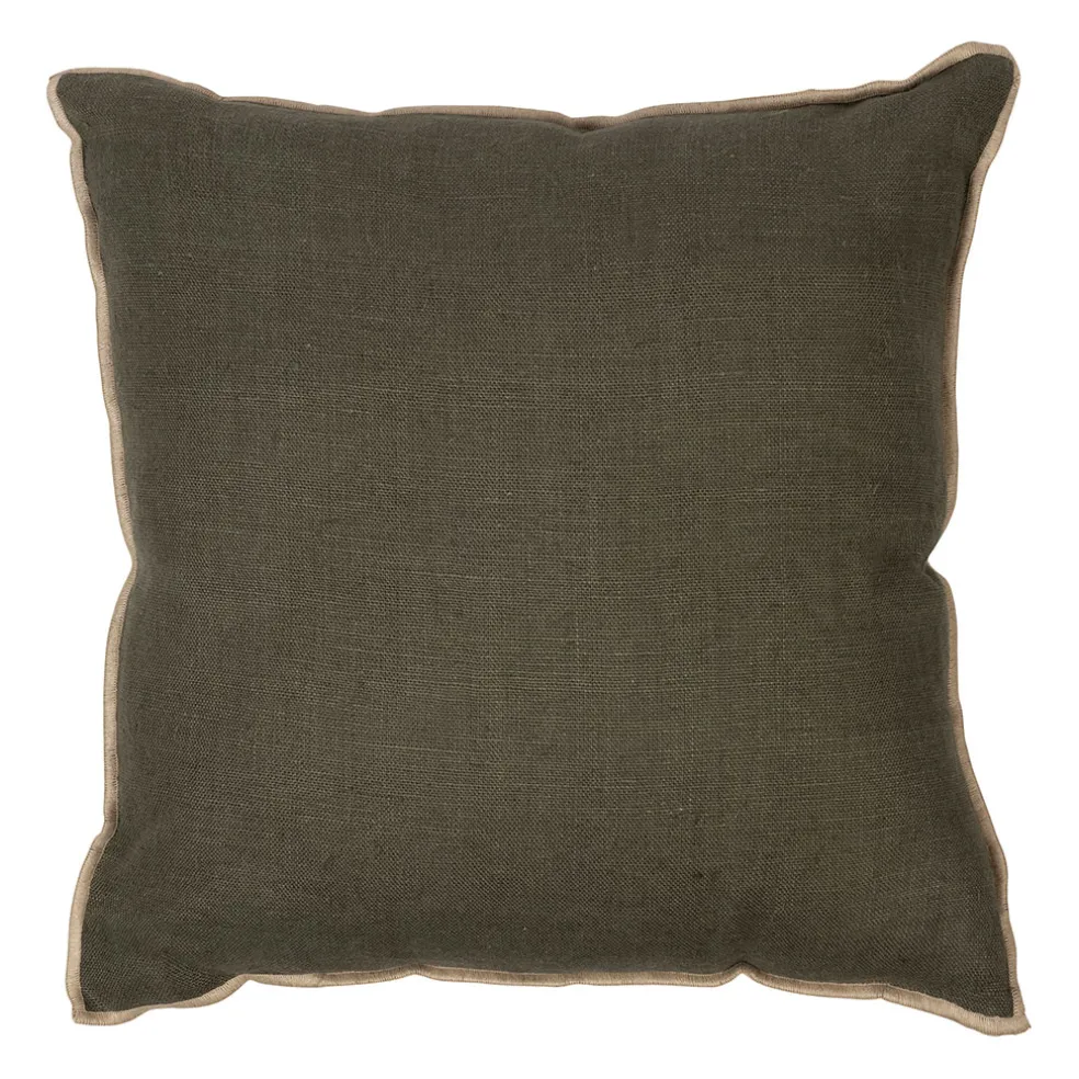 Coussin en lin kaki 45x45cm - Chennai