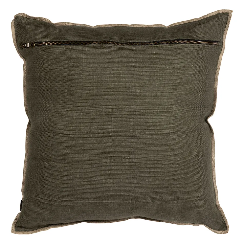 Coussin en lin kaki 45x45cm - Chennai