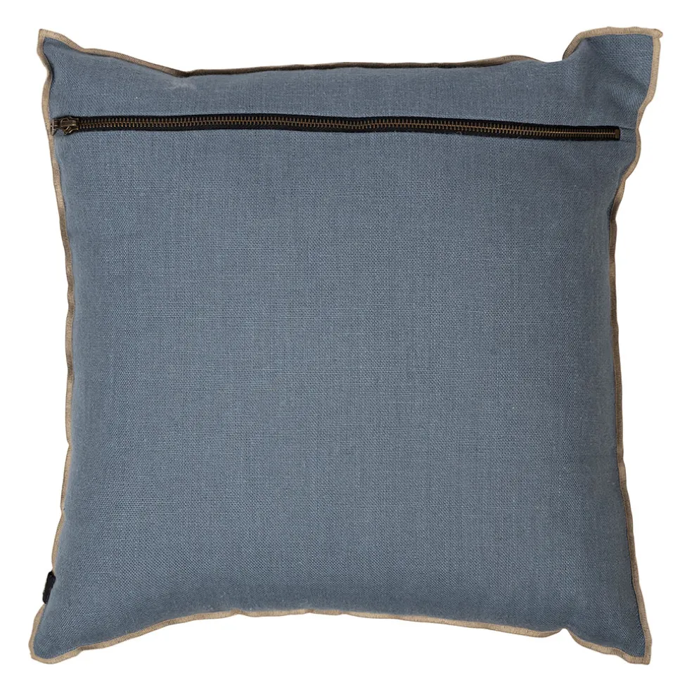 Coussin en lin turquin 45x45cm - Chennai