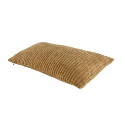 Coussin en tissu cotelet brun 30x50cm