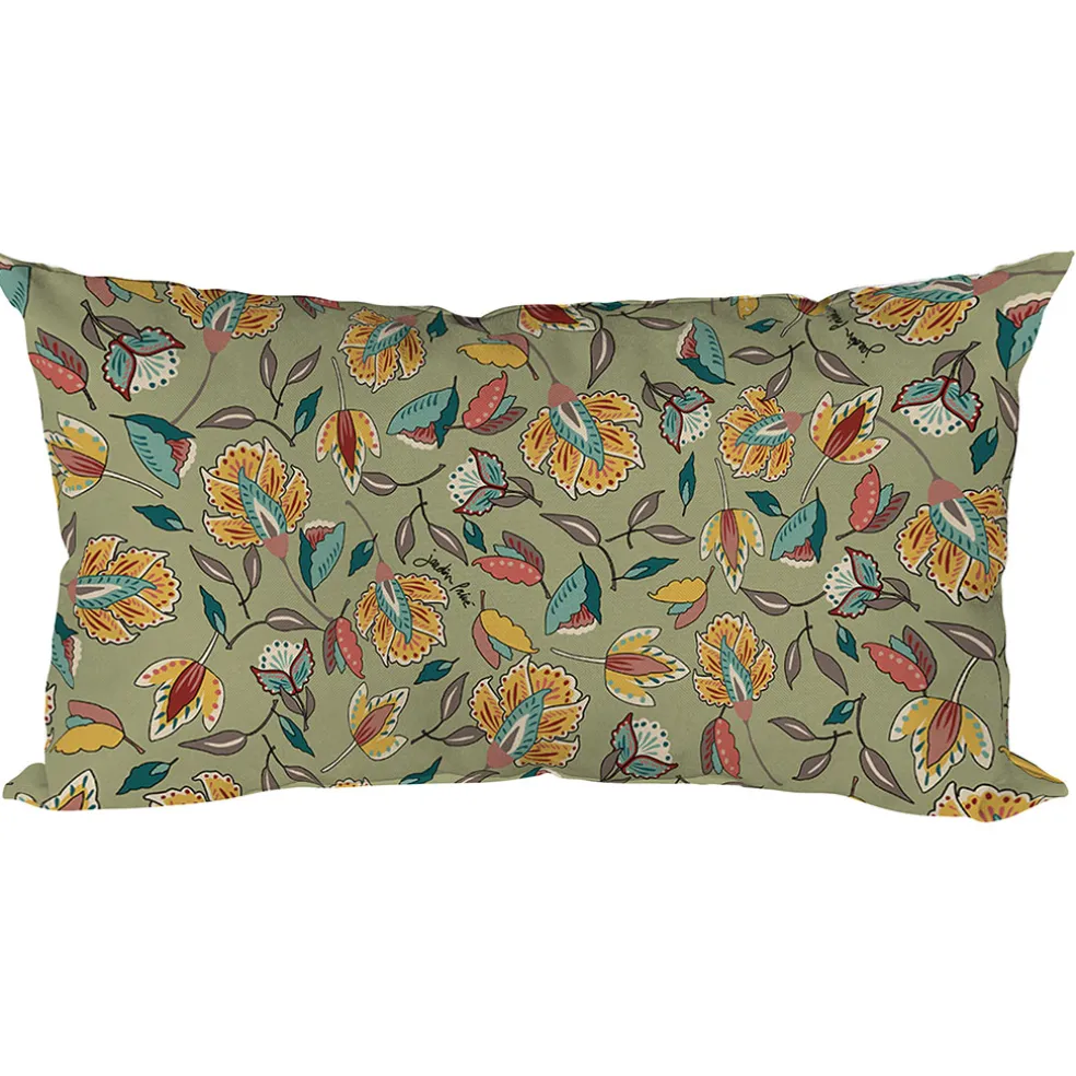 Coussin extérieur en coton vert 60x50cm - Kerala