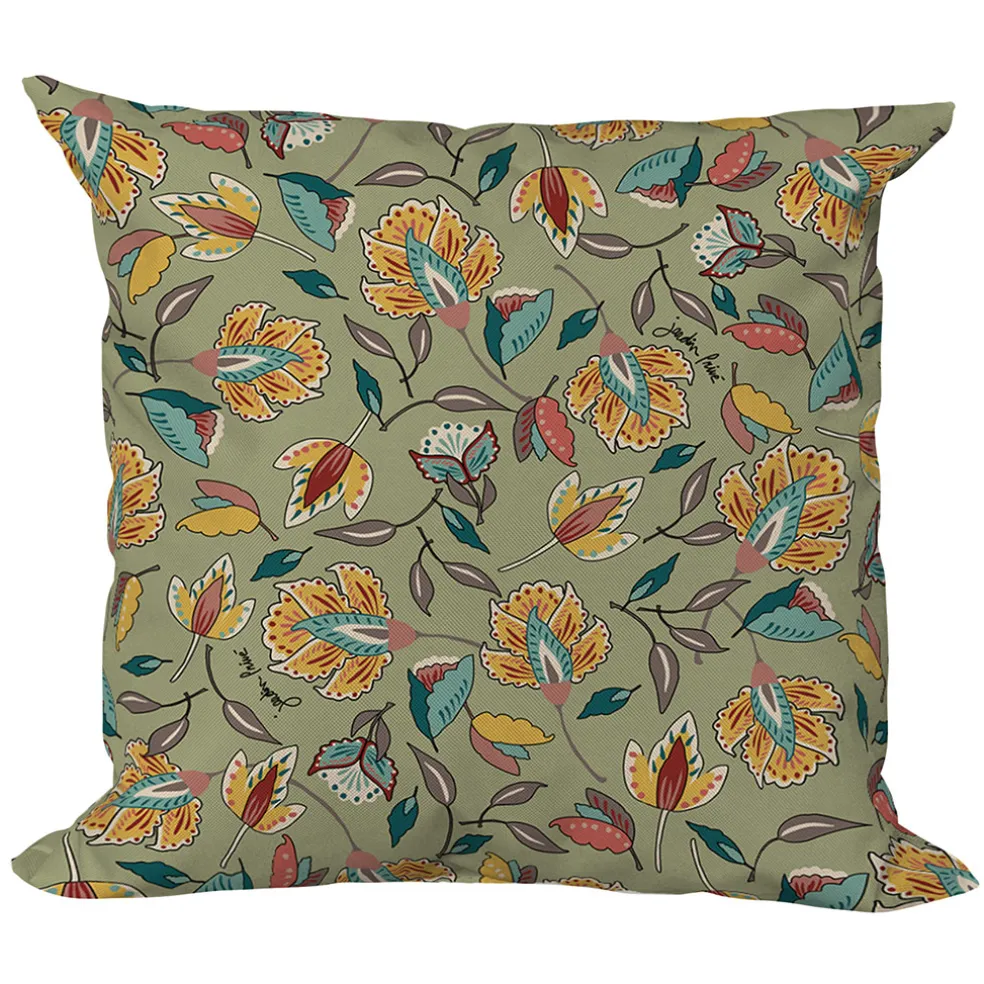 Coussin extérieur en coton vert 40x40cm - Kerala