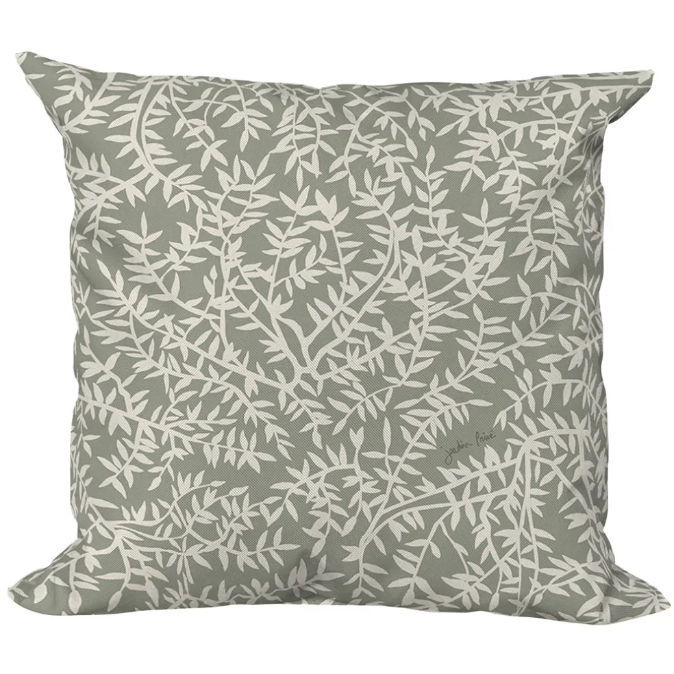 Coussin extérieur en coton vert 40x40cm - Cueillette