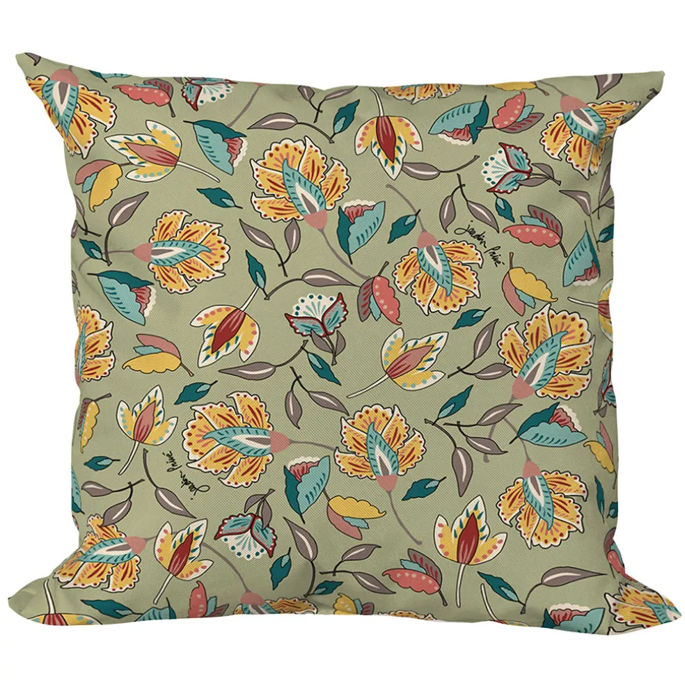 Coussin extérieur en coton vert 50x50cm - Kerala