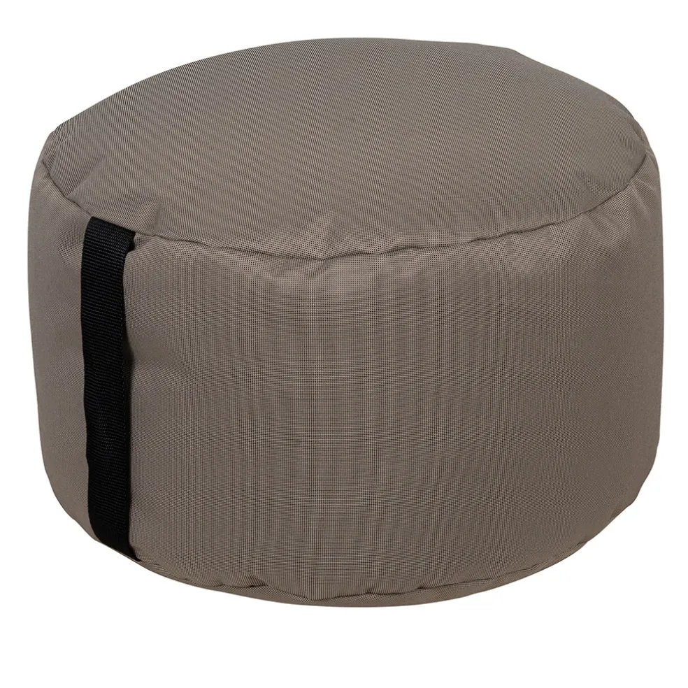 Coussin extérieur yoyo en tissu taupe 48x48cm - Suntiss