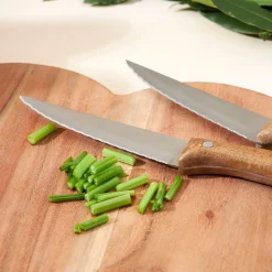 Couteau steak en inox et bois naturel - Ablis