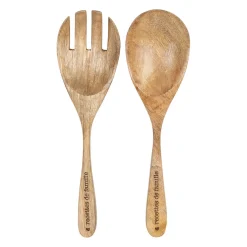 Couverts à salade en manguier naturel - Famille