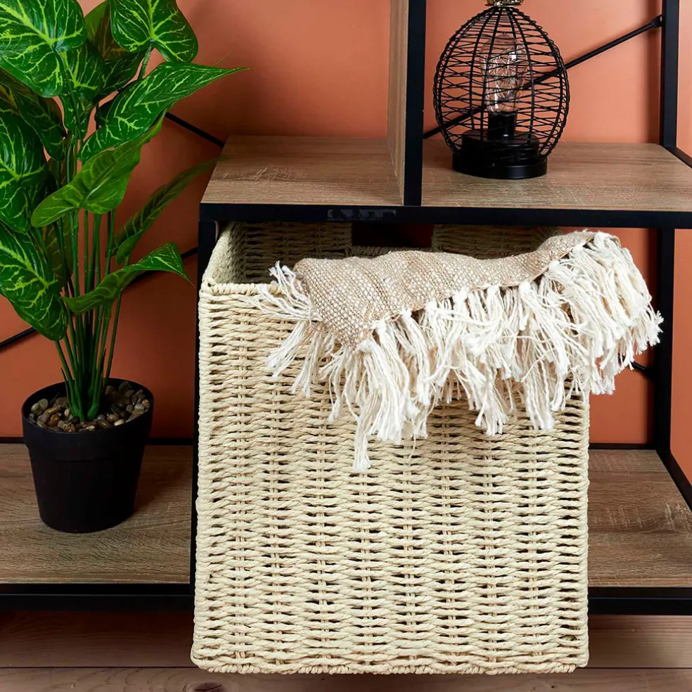 Cube de rangement tresse pliable 30x30xh30cm