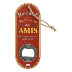 Décapsuleur de poche rouge et jaune - Bistrot Des Amis