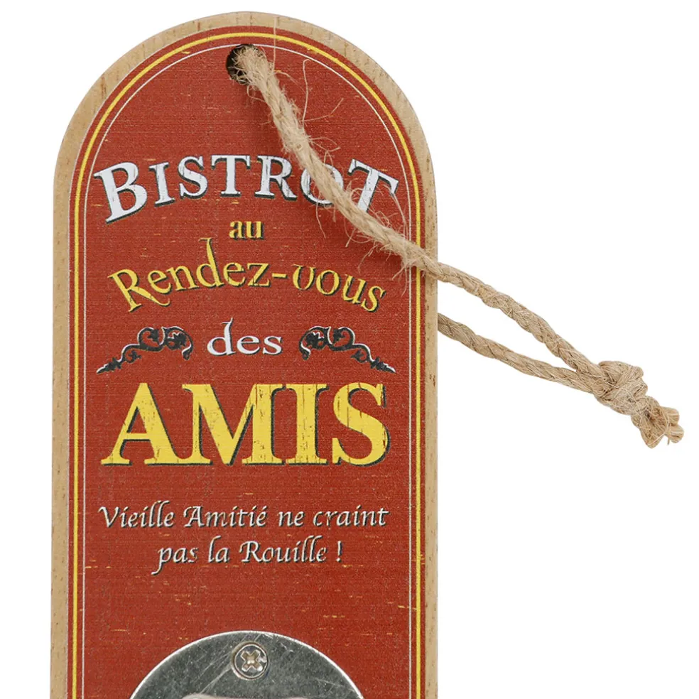 Décapsuleur de poche rouge et jaune - Bistrot Des Amis