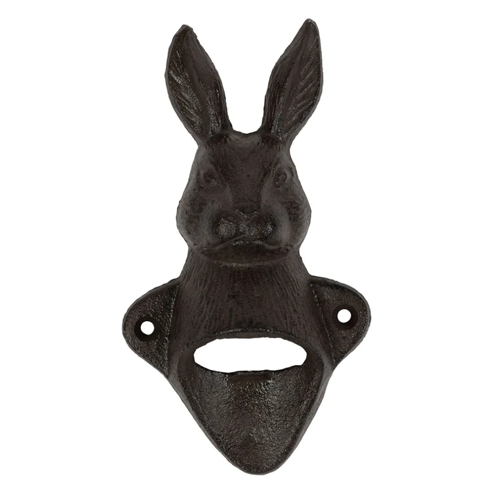 Décapsuleur lapin en fonte brun - Basse-Cour