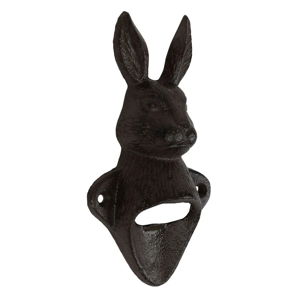 Décapsuleur lapin en fonte brun - Basse-Cour