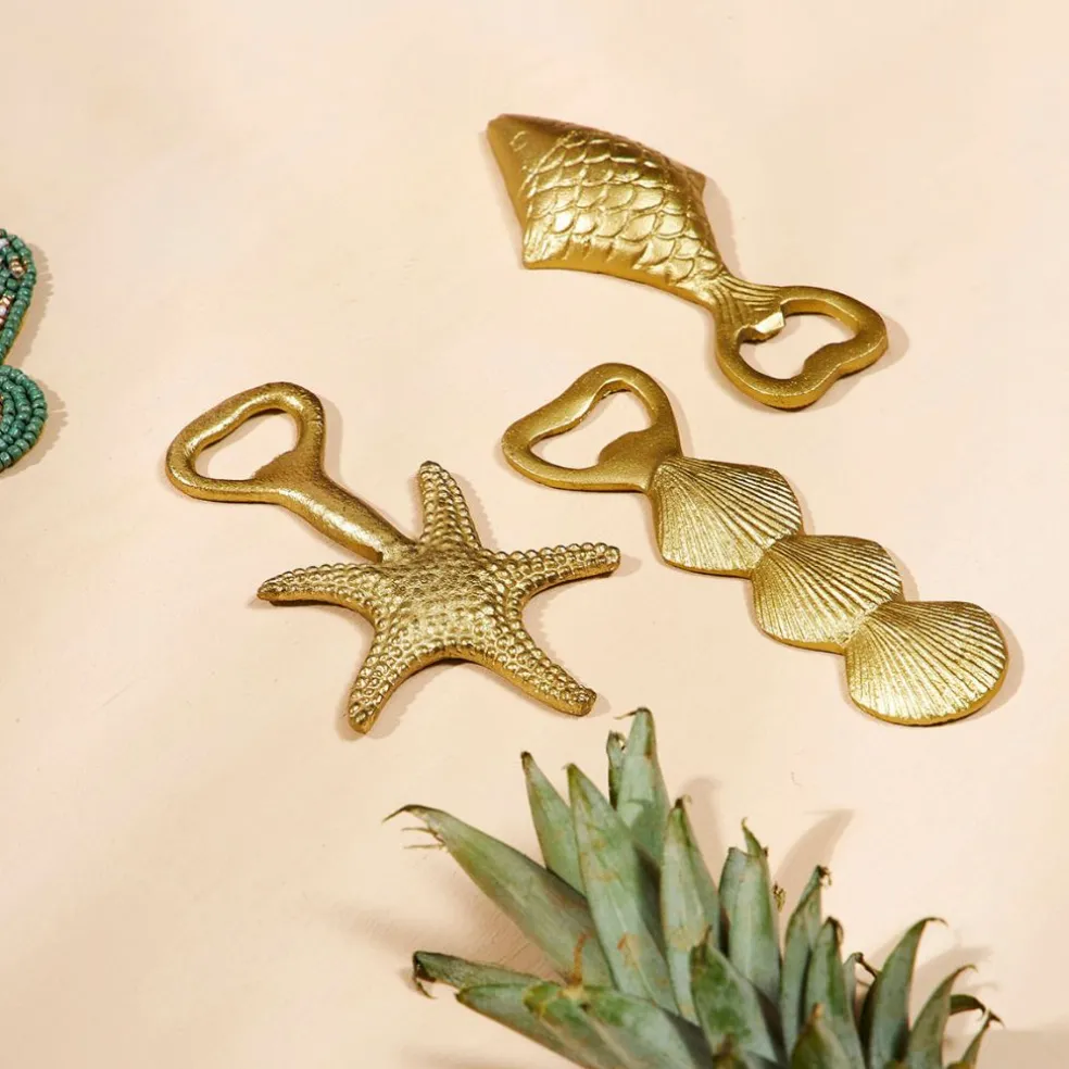 Décapsuleur étoile de mer en fer doré - Etoile Mer