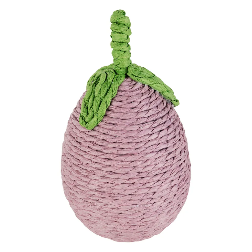 Déco aubergine en corde mauve et vert - P'tit légume