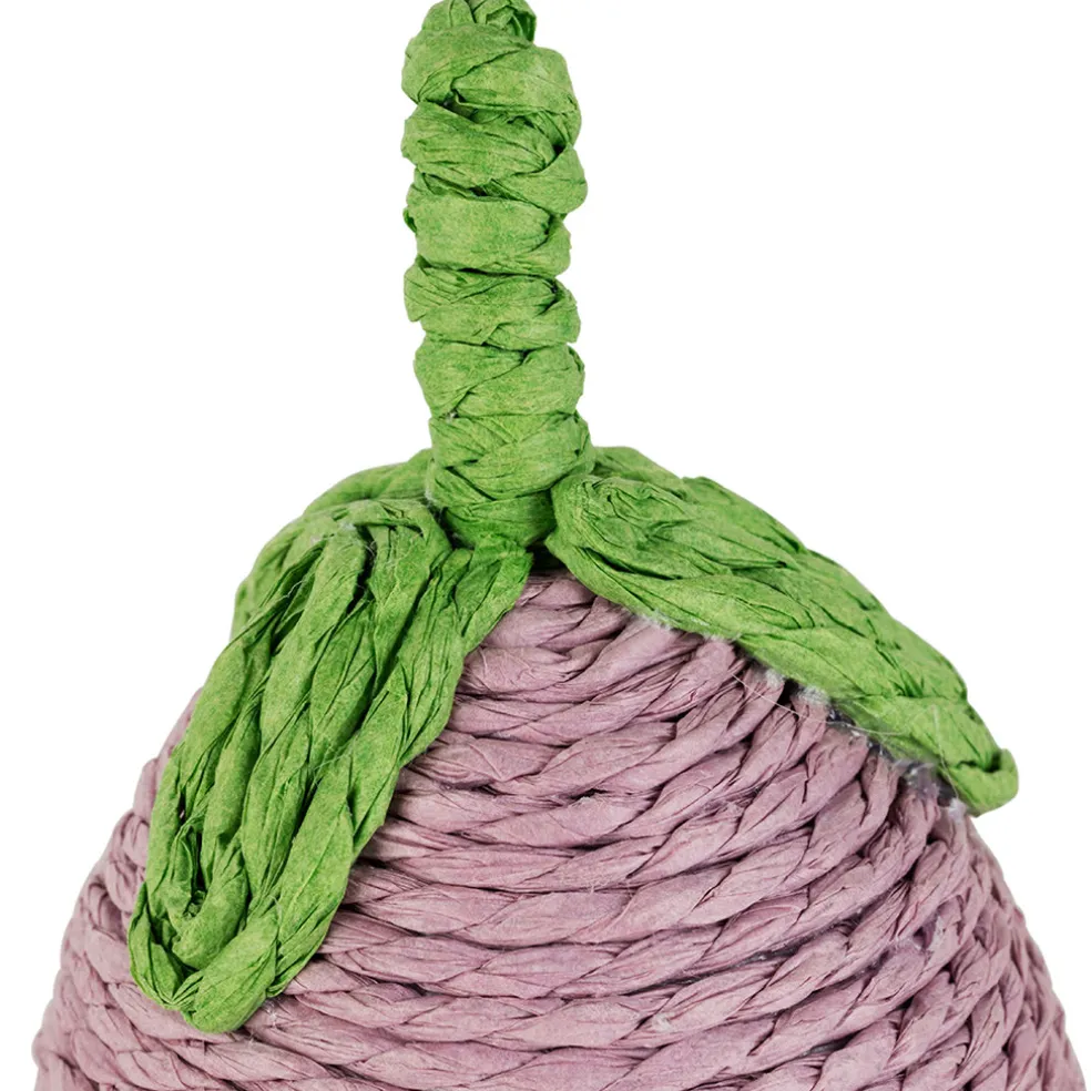 Déco aubergine en corde mauve et vert - P'tit légume