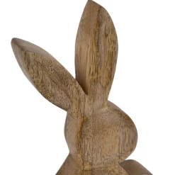 Déco duo lapin en manguier naturel et blanc - Floreal