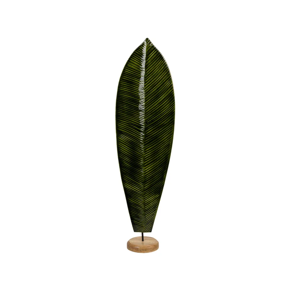 Déco feuille de bananier en manguier vert h62cm - Sanaga