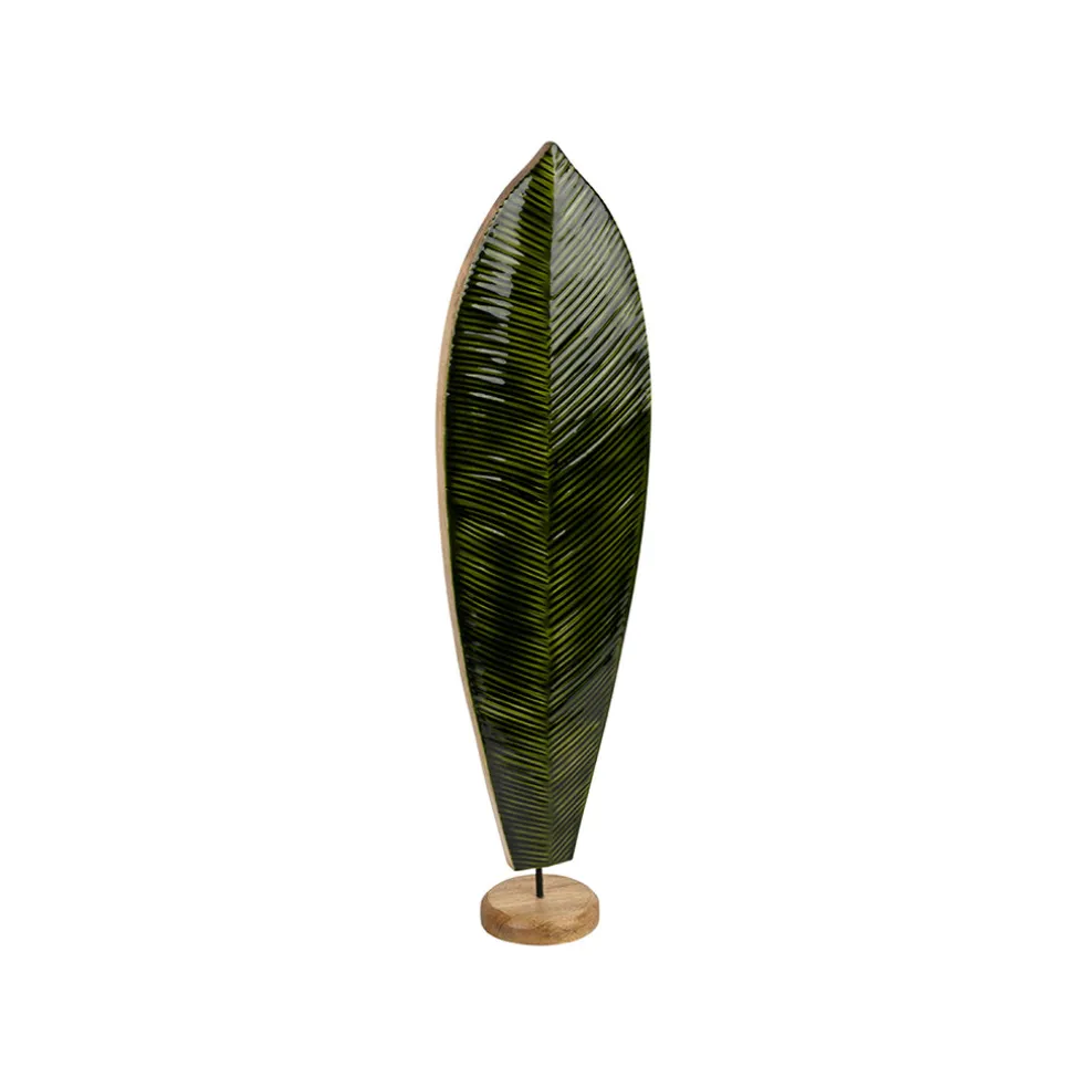 Déco feuille de bananier en manguier vert h62cm - Sanaga