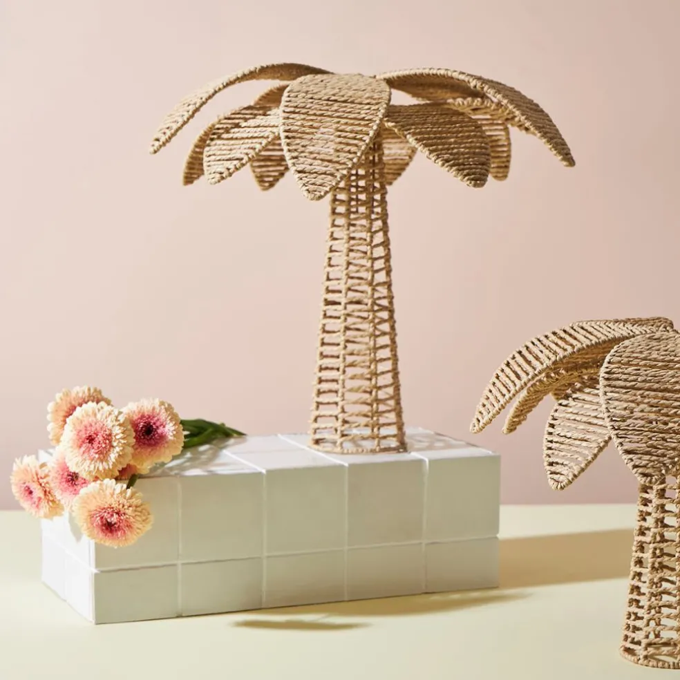 Déco grand palmier en corde et fer naturel h45cm - Palma