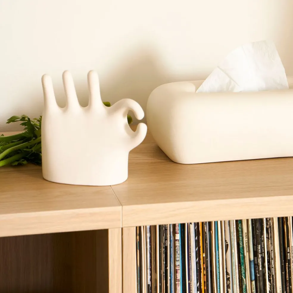 Déco main en grès écru - Organic