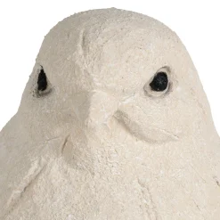 Déco moineau en fibre écru